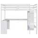 preview thumbnail 20 of 24, Wood Loft Bed Frame with Storage Shelves,1 Cabinet and 2 Drawers,Full Size