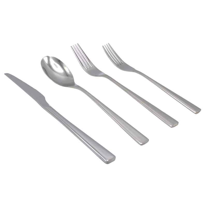 Elyon Reflective Silver 16-Piece Flatware Set Stainless Steel