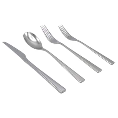 Elyon Reflective Silver 16-Piece Flatware Set Stainless Steel