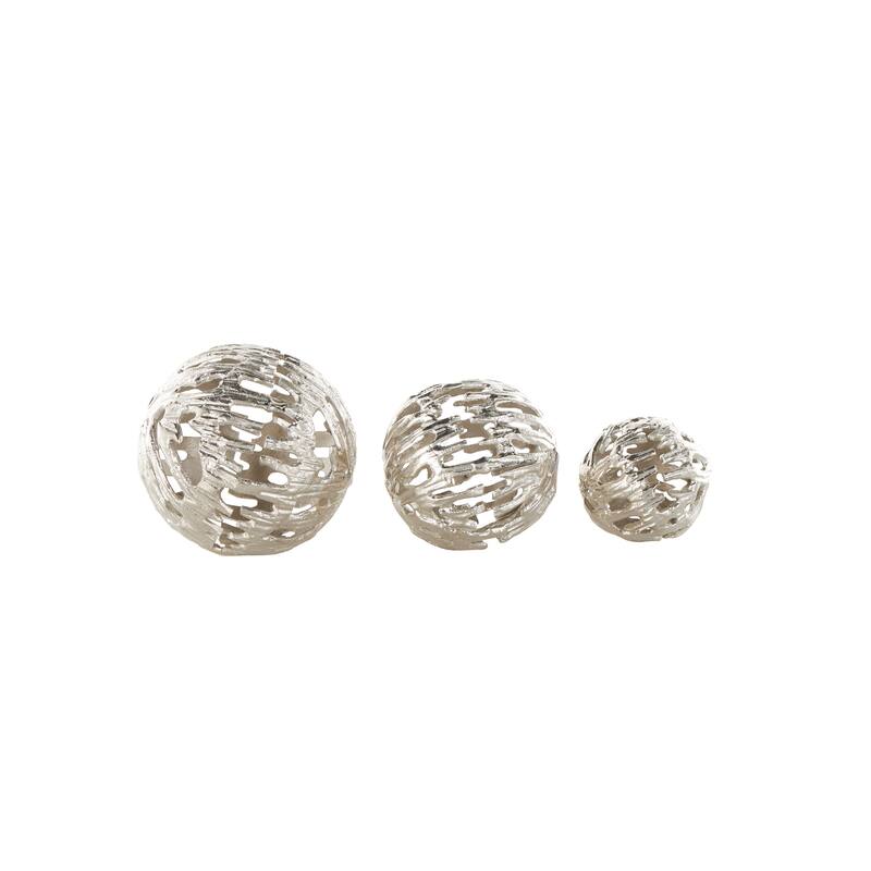 Silver or Gold Aluminum Metallic Cutout Abstract Orbs & Vase Filler (Set of 3)