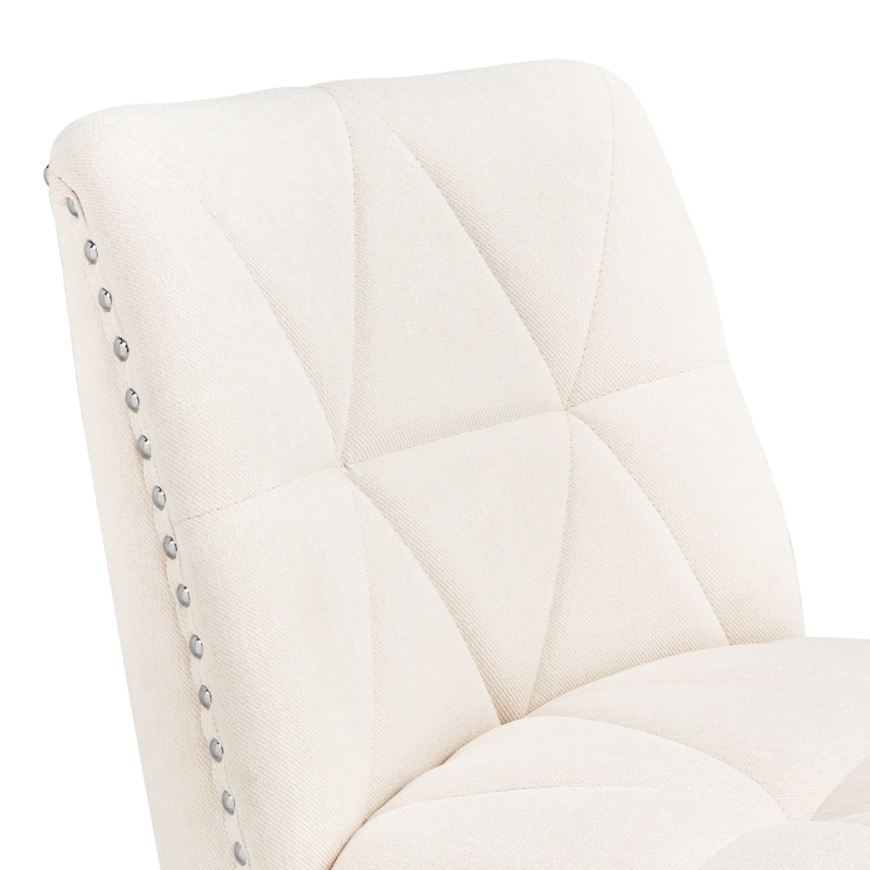 Modern 26.in Armless Barstool Metal Frame Low Back Counter Height Upholstered Bar Stool