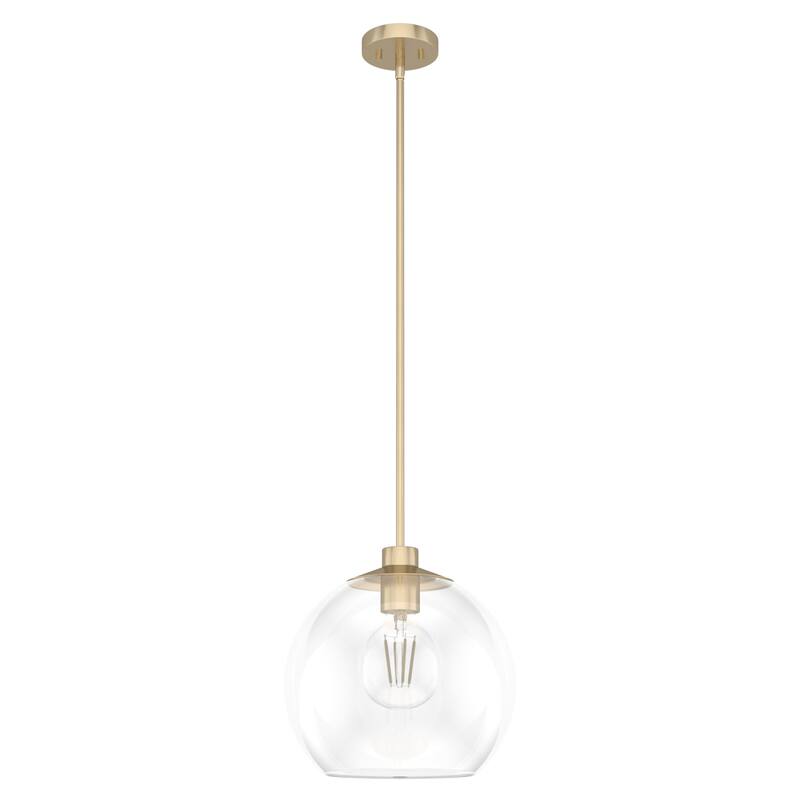 Hunter Xidane 1 Light Clear Glass Pendant or Semi-Flush Light - Kitchen Island, Dining Room, Entry - Glam, Contemporary