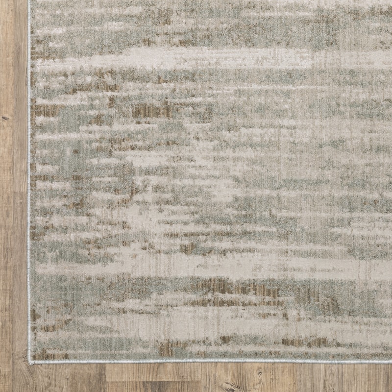 Melody Distressed Abstract Beige/ Blue Area Rug