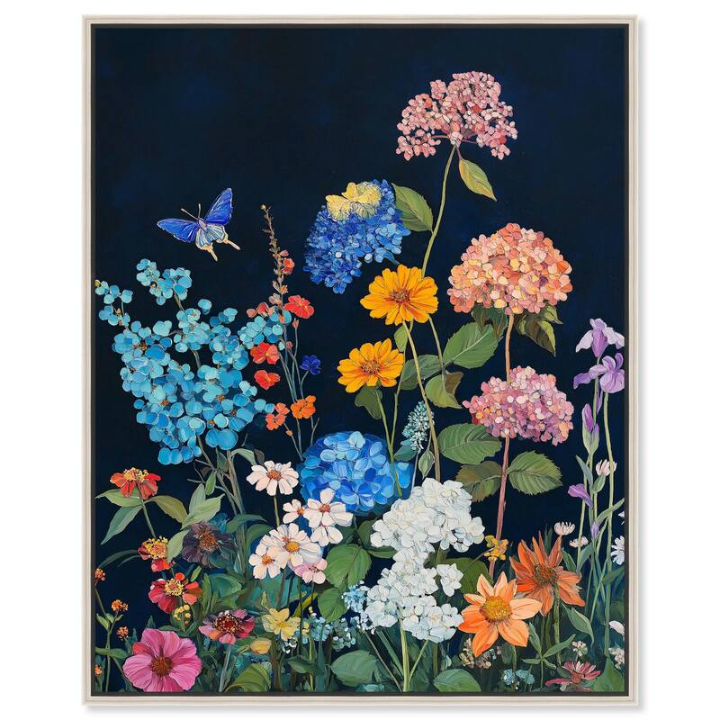 Twilight Blossoms II Canvas by Art Remedy - Silver - 16" x 20"