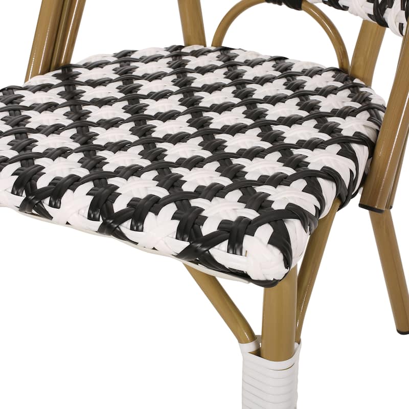 Louna Outdoor French Cafe Chairs (Set of 2) by Christopher Knight Home