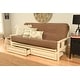 preview thumbnail 4 of 31, Somette Beli Mont Antique White Full-size Storage Futon Set with Mattress Marmont Mocha