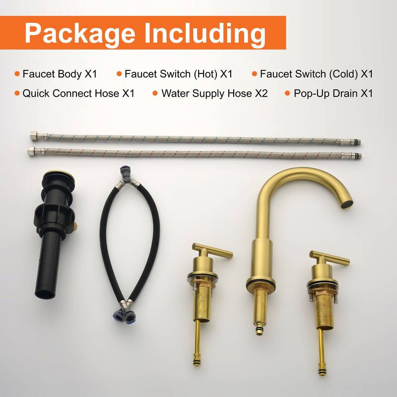 Widespread Bathroom Sink Faucet With Drain Assembly 3 Holes 8 Inch Bathroom Faucets Two Handle Modern Lavatory Basin Vanity Taps