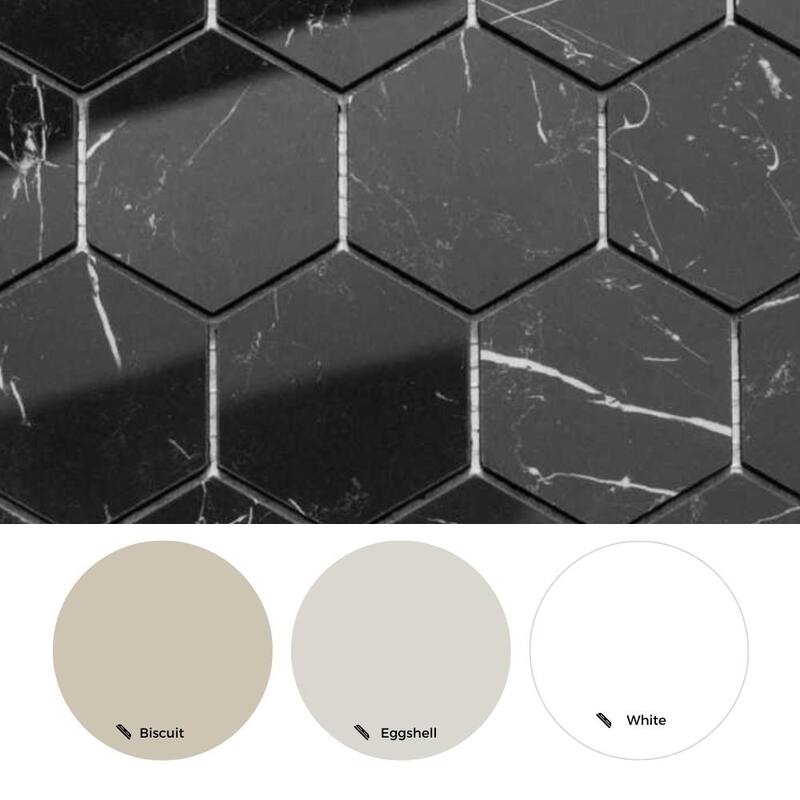 The Tile Life Stately Hex 11x14 Nero Marquina Porcelain Floor & Wall Tile