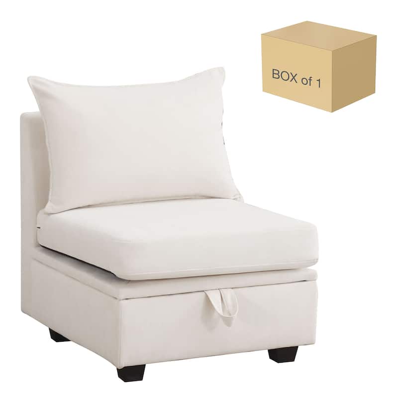 Modern Double Seating Sectional Sofa With Ottoman and Storage Space
