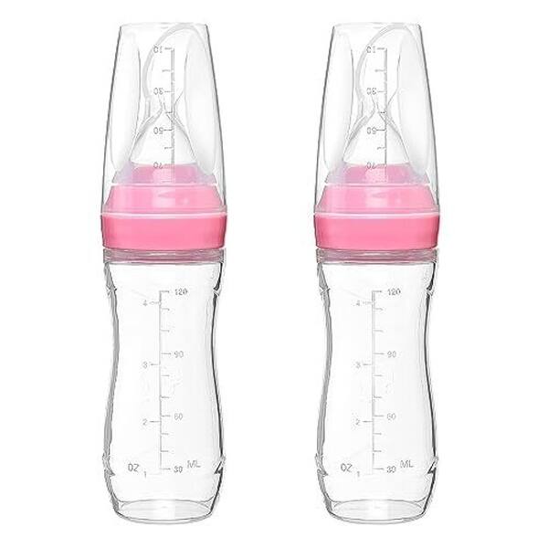 slide 2 of 9, Tadpoles 4 oz Silicone Baby Food Dispensing Spoon 2 Pack - Includes Stopper (Pink)