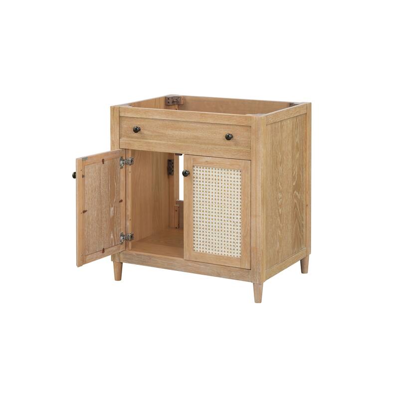 30'' Cane Paneled Bathroom Vanity Base - 29.92 L x 21.5 D x 32.83 H