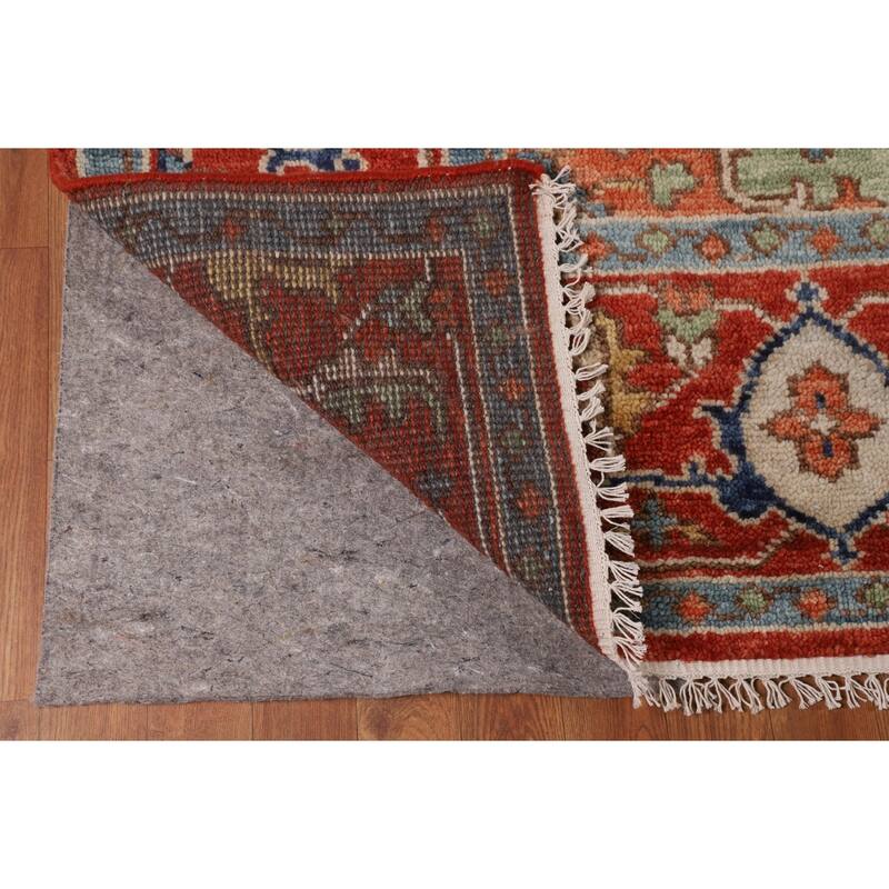 Orange & Ivory Heriz Serapi Indian Area Rug Hand-Knotted Wool Carpet - 8'9"x 11'10"