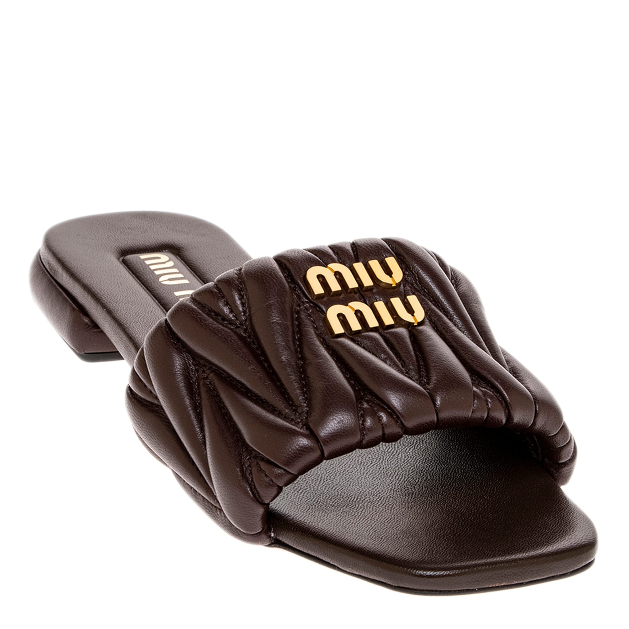 Miu Miu Matelassé Nappa Leather Slides