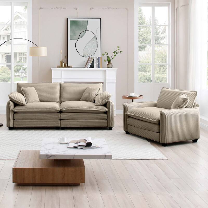 2+1Seater Flexible Combinations Sofa Set with Removable Armrests