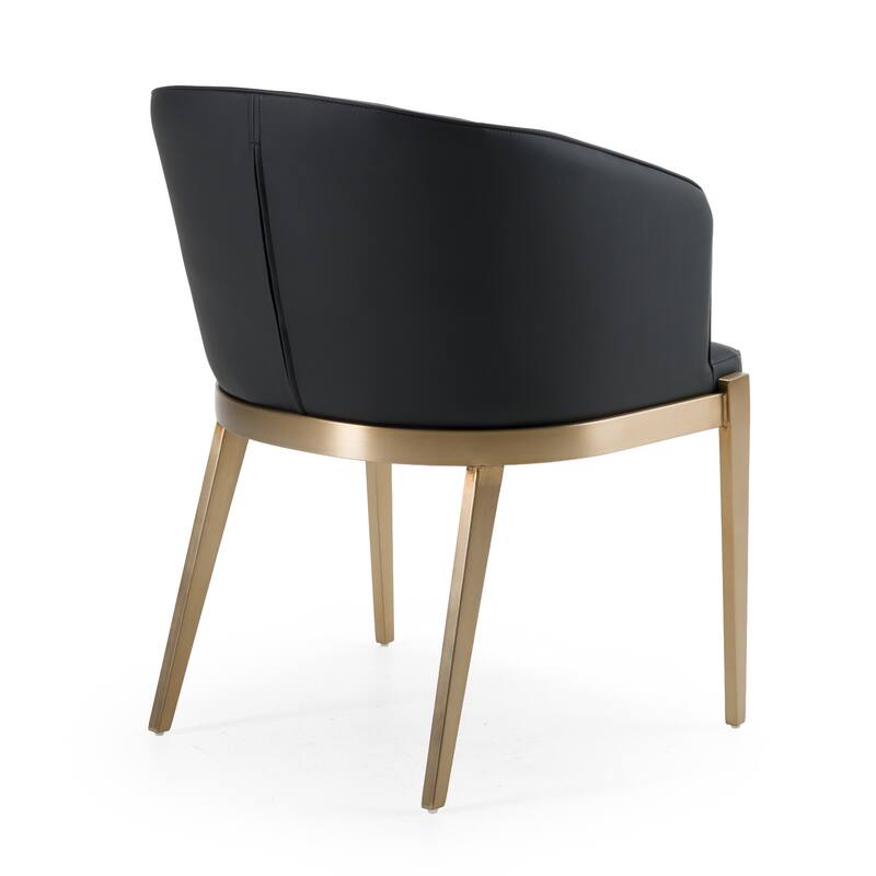 Modrest Kravitz Modern Dark Grey Vegan Leather & Antique Brass Dining Chair