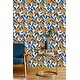 preview thumbnail 1 of 0, Oranges with Blue Leaves Wallpaper 25"W x 125"H - Peel-and-Stick