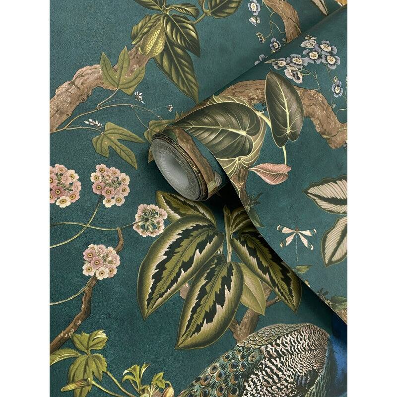 Cassia Peacock Non-Pasted Wallpaper - Covers 56 Square Feet