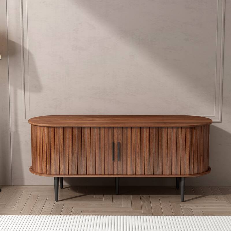 47" Modern TV Stand with Storage Compartment and Sliding Door