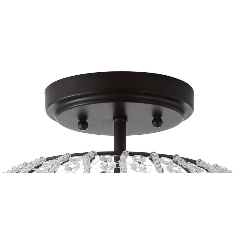 Copernicus 11.7" Metal /Acrylic LED Semi-Flush Mount, Oil Rubbed Bronze/Crystal by JONATHAN Y