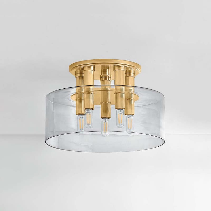 Hudson Valley Lighting 5135 Crystler 5 Light 15" Wide Flush Mount