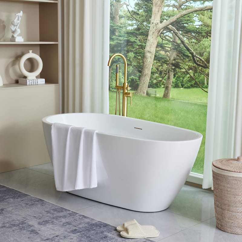 Vanity Art 59" Acrylic Freestanding Soaking Bathtub