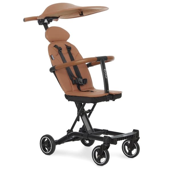 slide 2 of 18, Evolur Cruise Rider Stroller With Canopy Cognac