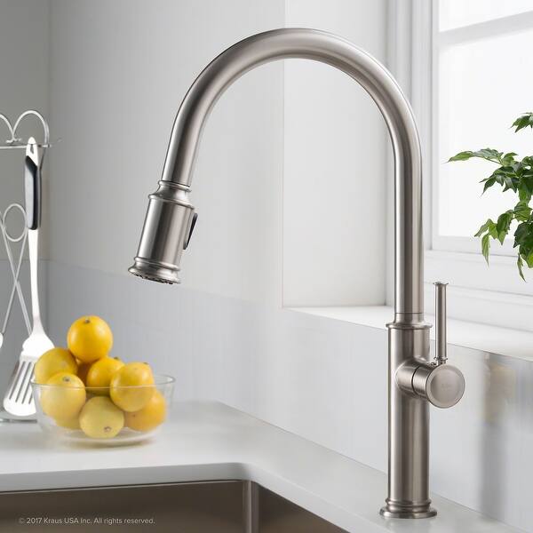 Kraus 2-Function 1-Handle 1-Hole Pulldown Sprayer Brass ...