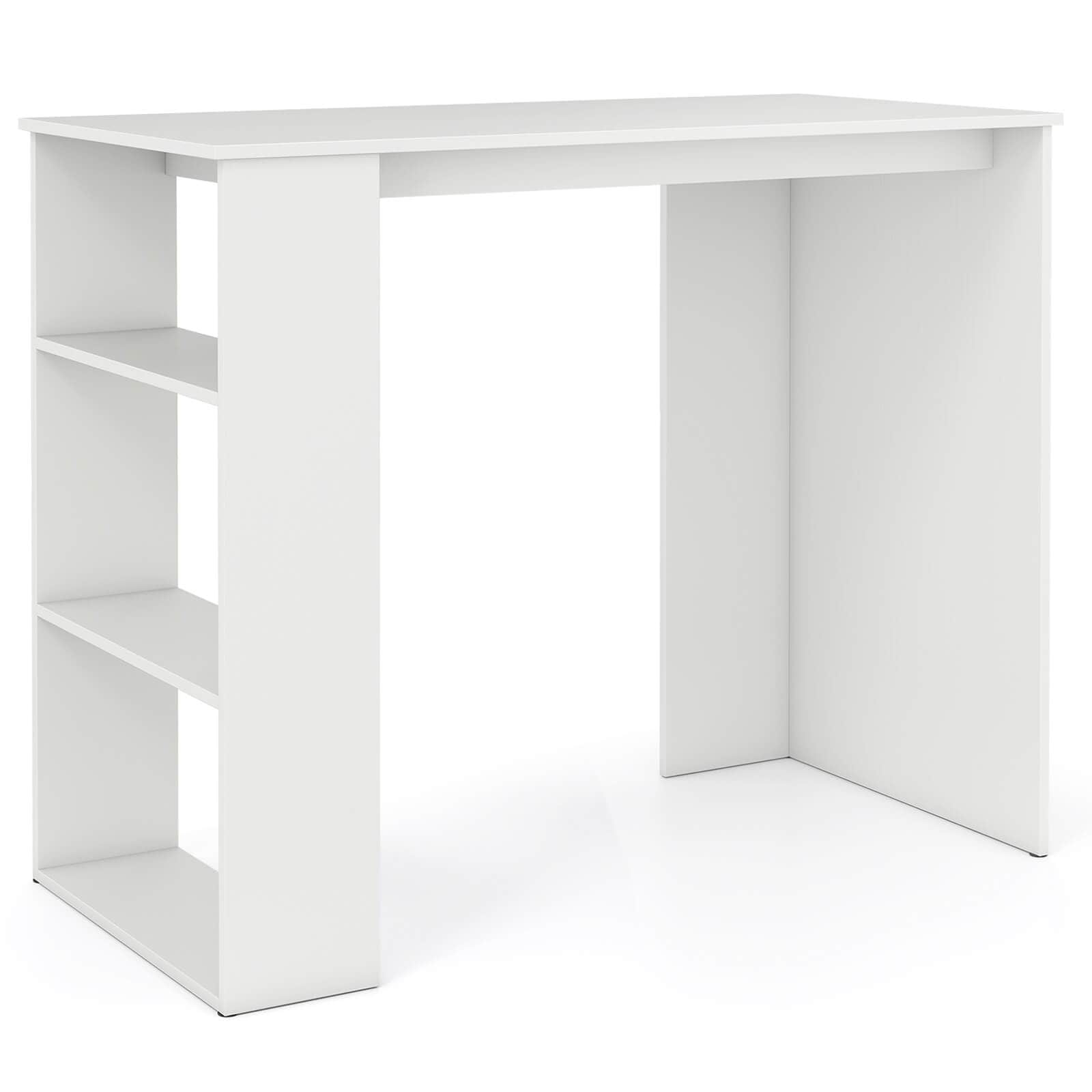 35.5" Compact Home Office Desk w/Storage Bookshelf for Small Spaces