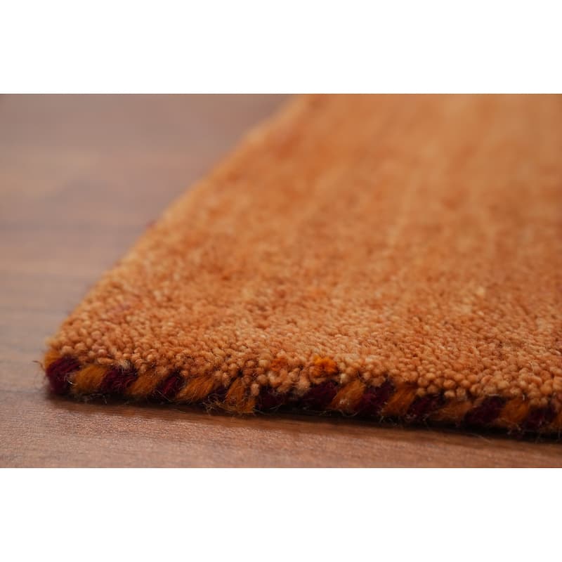 Hand Knotted Oriental 100% Wool Carpet Tribal Animal Pictorial Oranges & Rust Gabbeh Area Rug - 8' 11'' X 8' 11''