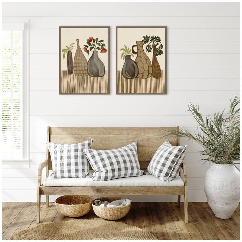 Kate and Laurel Rustic Stilllife 2 Piece Framed Canvas Wall Art Set by Nikita Jariwala