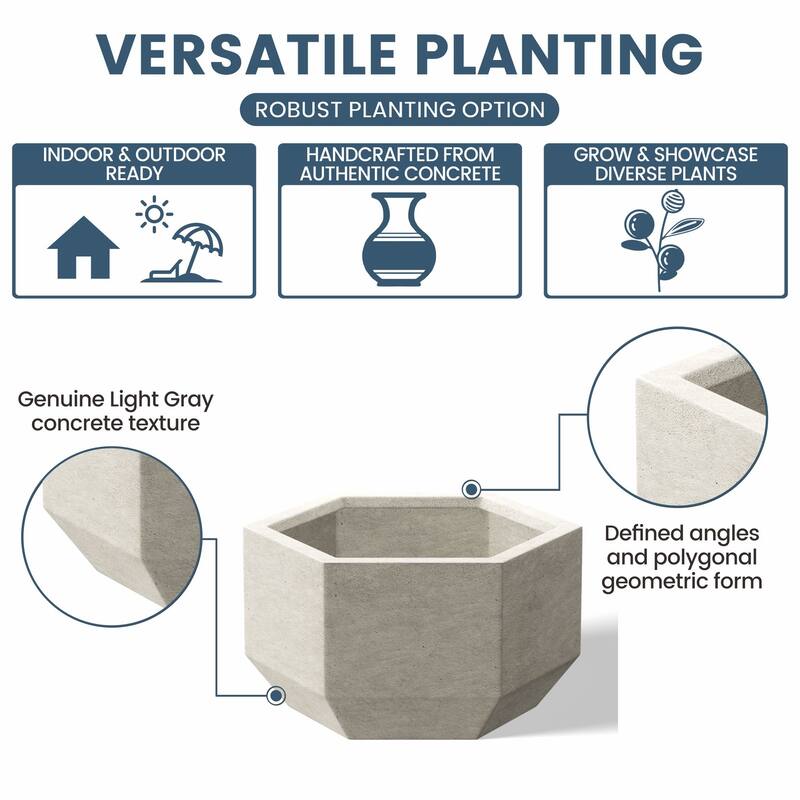 Concrete Geometric Plant Pots / Large Indoor and Outdoor flower Planters
