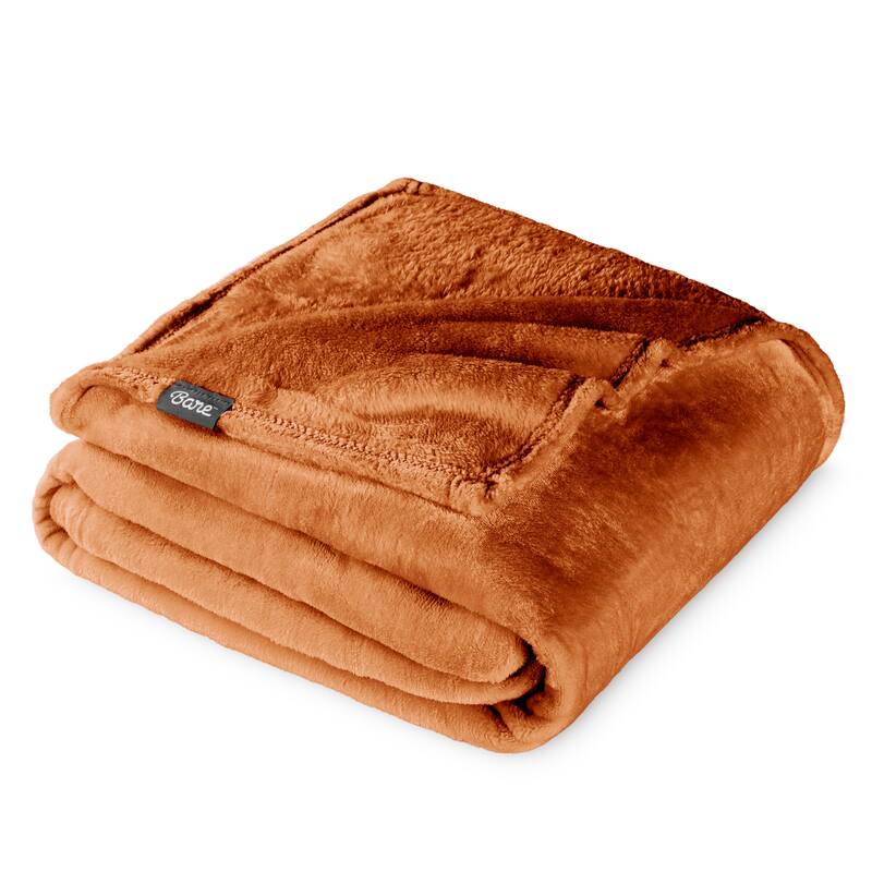 Bare Home Microplush Fleece Blanket - Ultra-Soft - Cozy Fuzzy Warm - King - Sienna