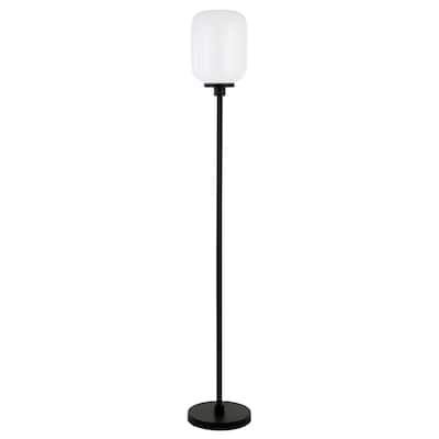 69" Tall Modern Novelty Floor Lamp with Frosted Glass Globe Shade and Metal Base Ideal for Living Room - 69"H x 11"W x 11"D
