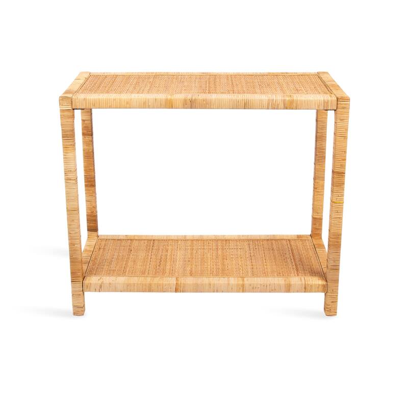 Kate and Laurel Raffina Rattan Console Table - 36x12x30