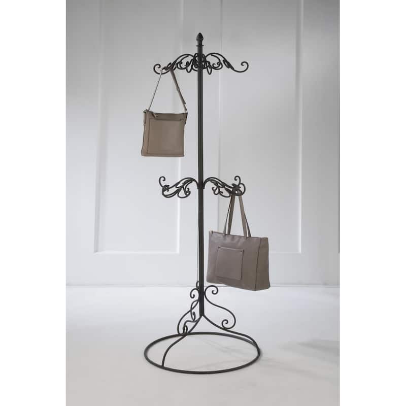 Black Metal 2-tier Coat or Purse Rack