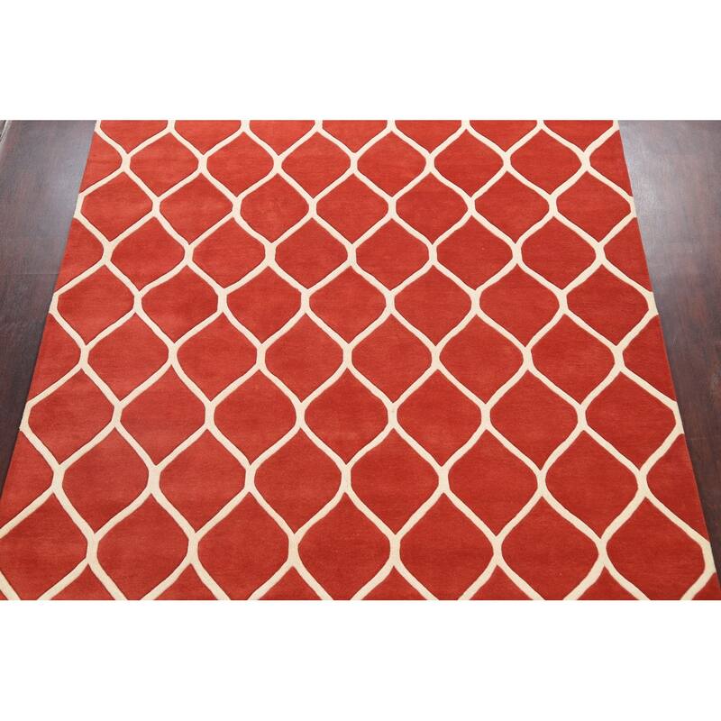 Modern Trellis Oriental Wool Area Rug Handtufted Living Room Carpet
