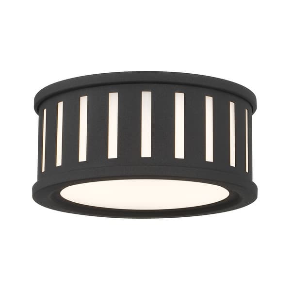 slide 2 of 11, Crystorama Lighting Group KEN-2200 Kendal 2 Light 10" Wide Flush Mount Black Forged