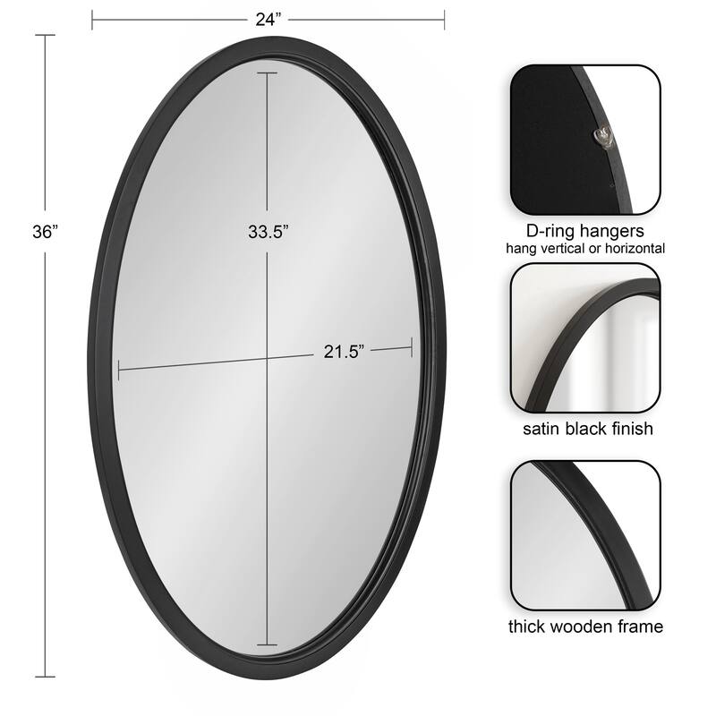 Kate and Laurel Hogan Oval Framed Wall Mirror