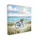 preview thumbnail 3 of 8, Stupell Charming Blue Bicycle Floral Bouquet Distant Beach Sailboats Canvas Wall Art