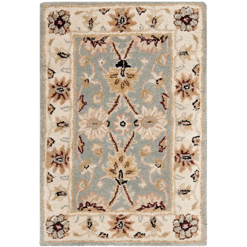 SAFAVIEH Handmade Antiquity Edie Traditional Oriental Wool Rug - 2'3" x 4' - Light Blue/Ivory