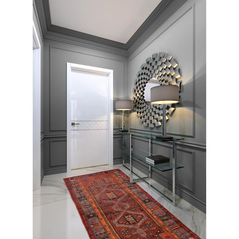ECARPETGALLERY Hand-knotted Andelz Dark Red Wool Rug - 3'7 x 9'9