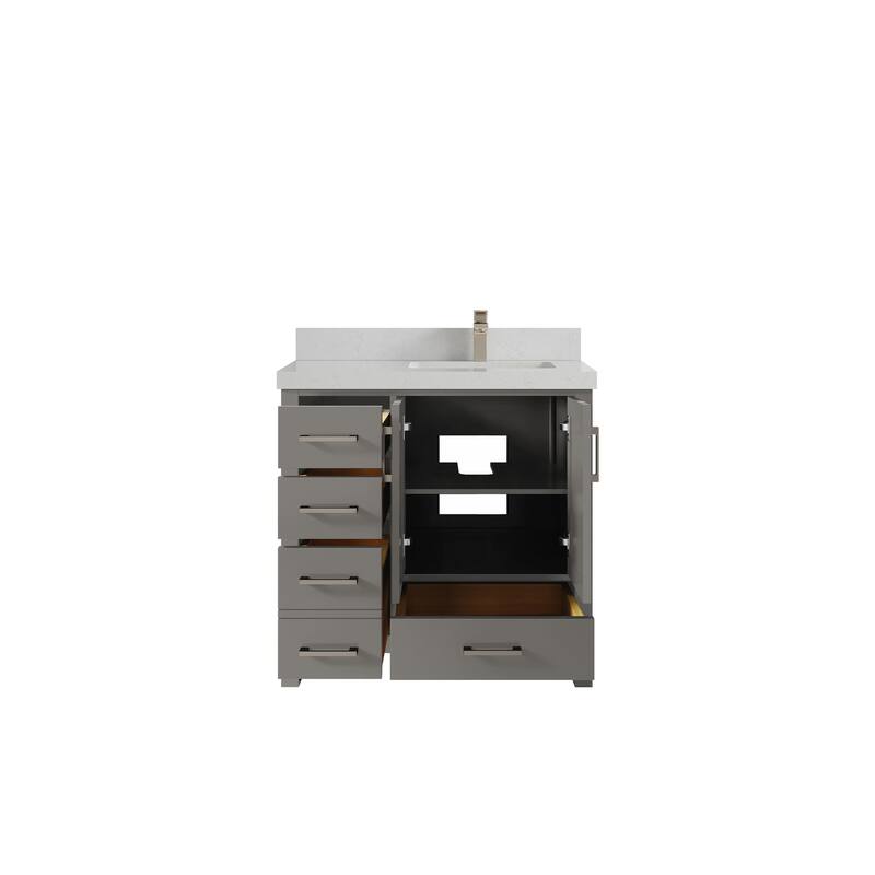 Willow Collections 36 in. W x 22 in. D Malibu Right Offset Sink Bathroom Vanity with Countertop