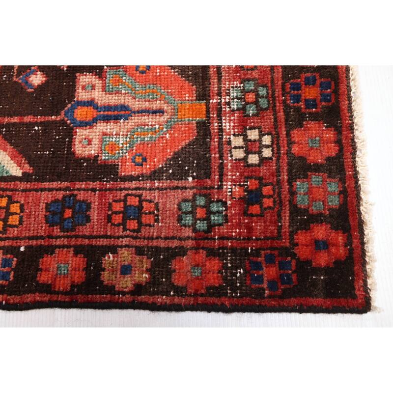 ECARPETGALLERY Hand-knotted Antalya Vintage Dark Brown Wool Rug - 3'10 x 6'4