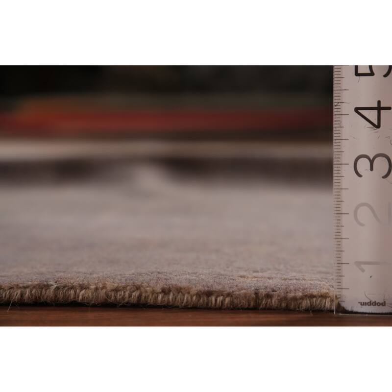 Grays & Beige Gabbeh Oriental Area Rug Hand-Knotted Wool Carpet - 9'3" x 11'7"