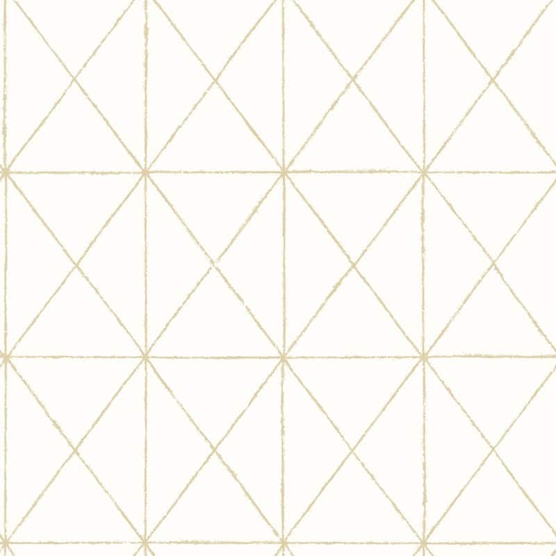 Brewster Intersection Gold Diamond Wallpaper - 20.5in x 396in x 0.025in