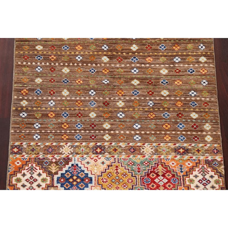 Vegetable Dye Kazak Oriental Wool Area Rug Hand-knotted Bedroom Carpet - 3'4" x 5'11"
