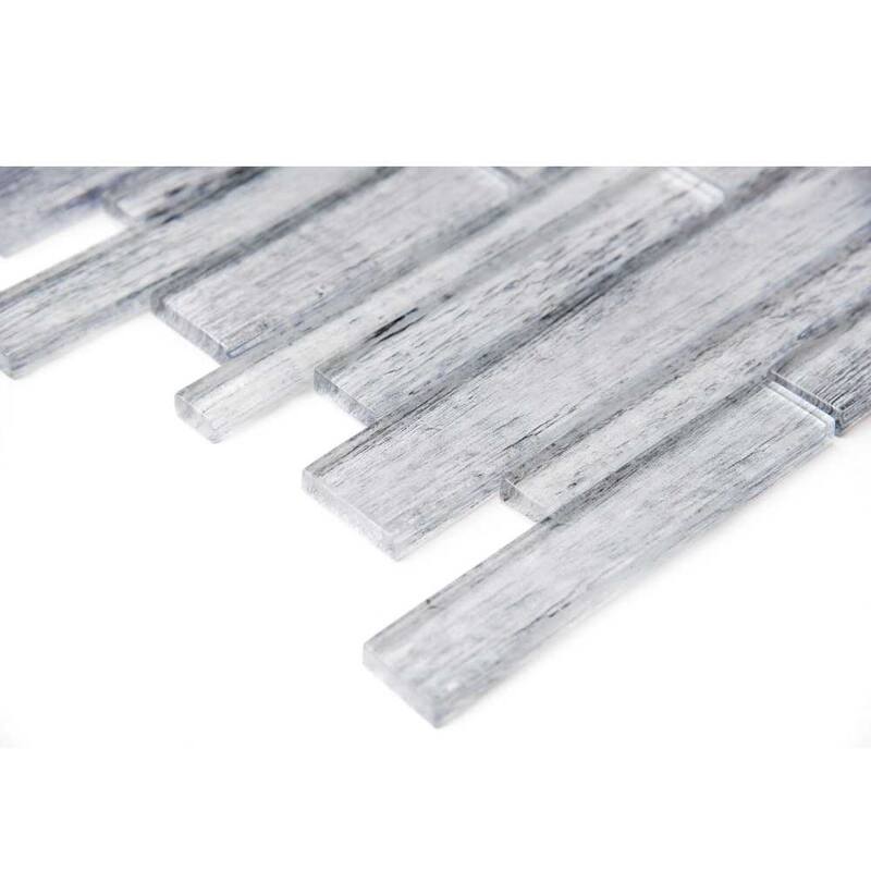 Woodland 1x3 Wood Look Glass Brick Mosaic Tile - Wall, Backsplash