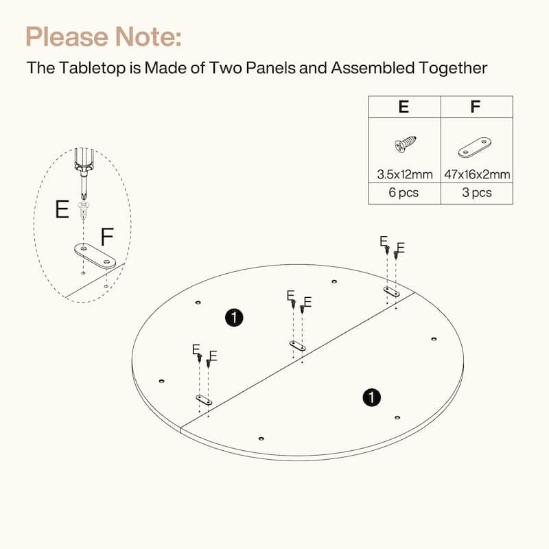 31.5" Round Coffee Table, Fluted Wooden Center Table with Sturdy Base