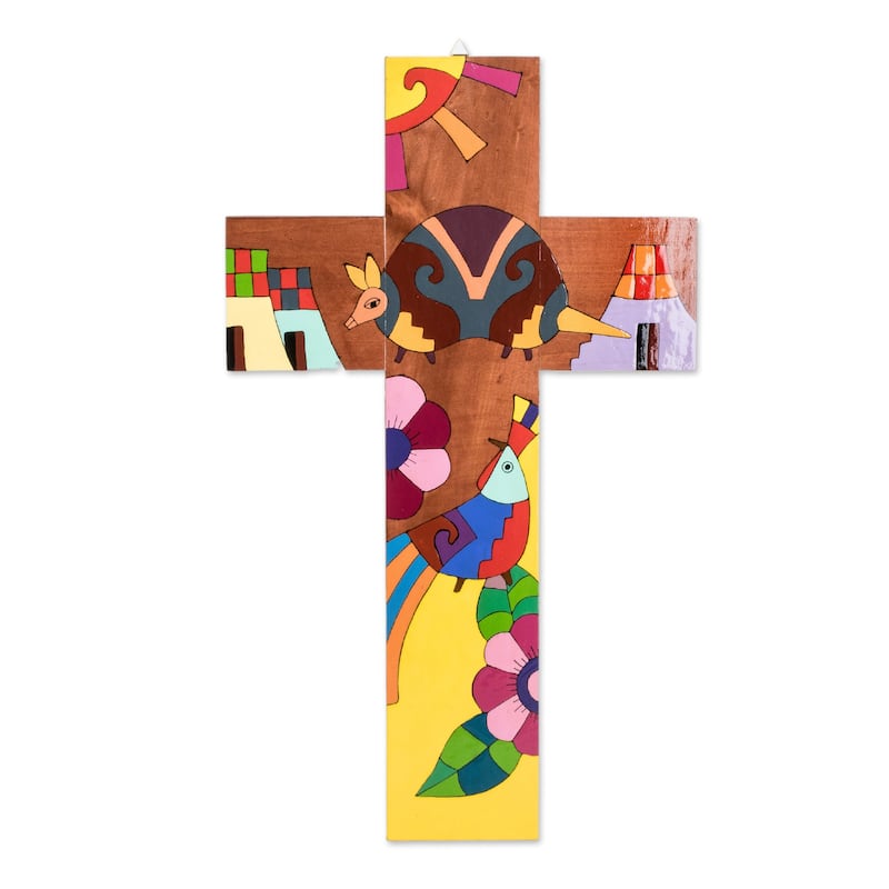 Novica Handmade Nature & Peace Wood Wall Cross