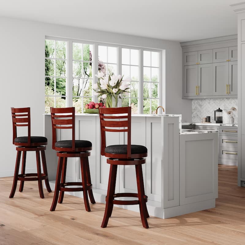 DTY Indoor Living Granby 4-Slat Back Swivel Stool
